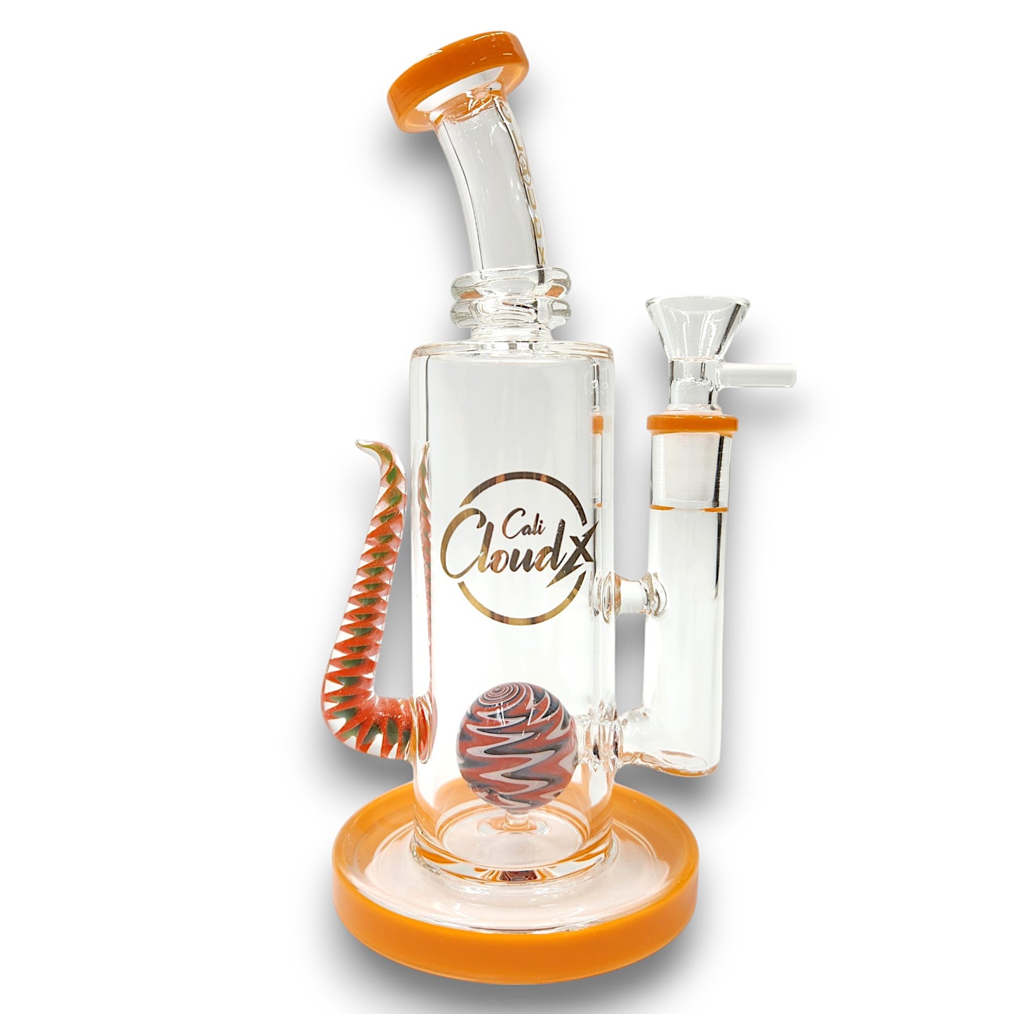 8" Cali CloudX Tail Straight Tube Percolator Bong