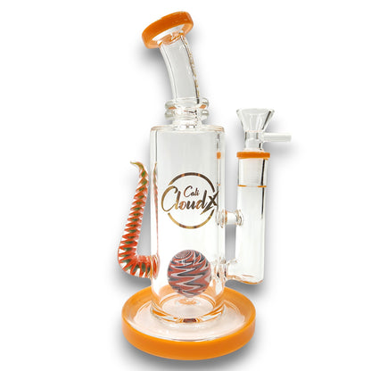 8" Cali CloudX Tail Straight Tube Percolator Bong