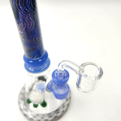 9" Wavy Design Angled Circ Perc Small Dab Rig Bong