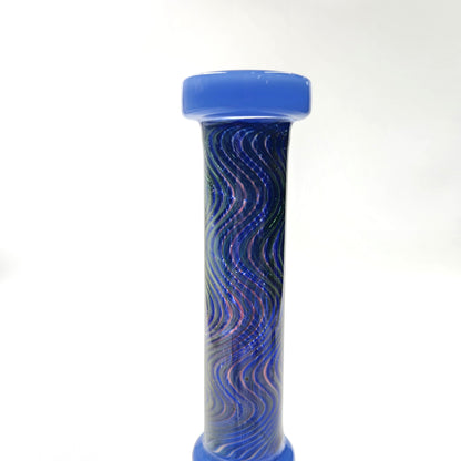 9" Wavy Design Angled Circ Perc Small Dab Rig Bong