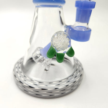 9" Wavy Design Angled Circ Perc Small Dab Rig Bong