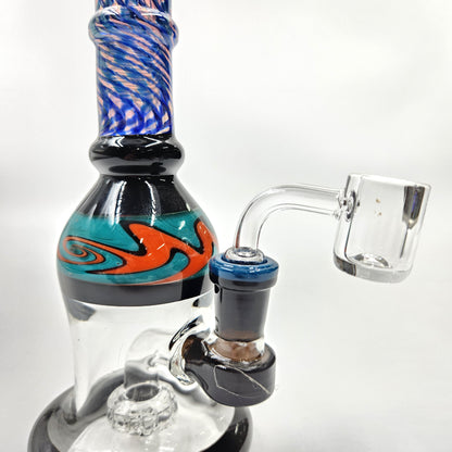 10" Circ Perc Colored Small Round Straight Mouth Dab Rig