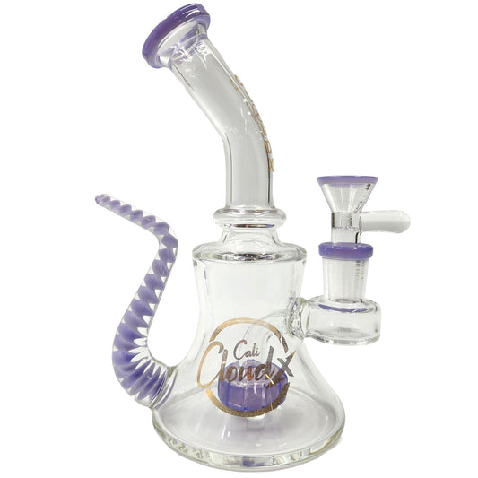 7" Cali CloudX Tail Circ Perc Bong