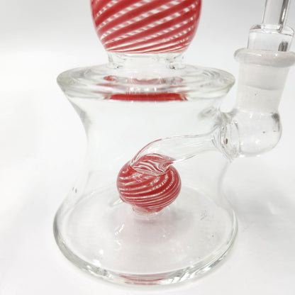 7" Hole Perc Striped Rig Bong