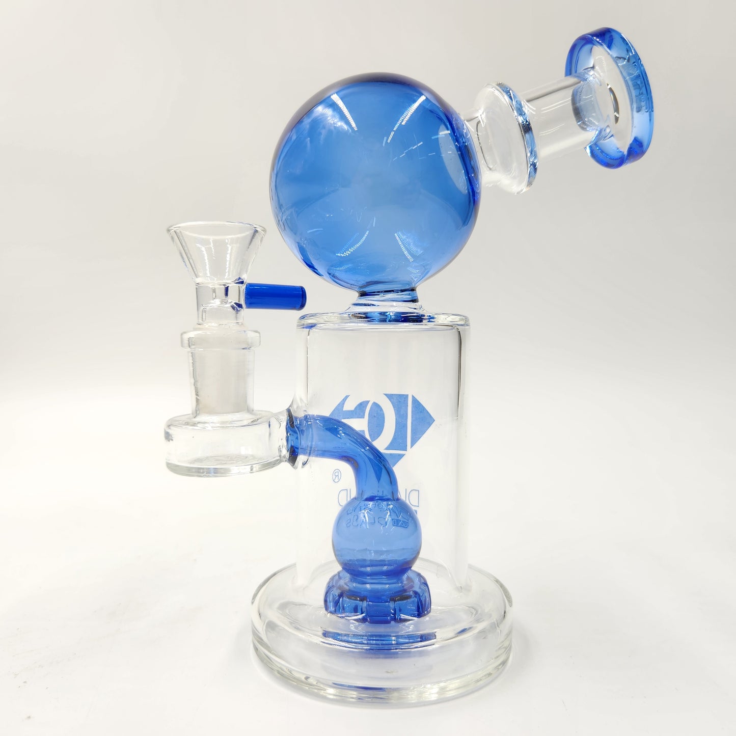 7" Diamond Glass Ray Gun Circ Percolator Bong