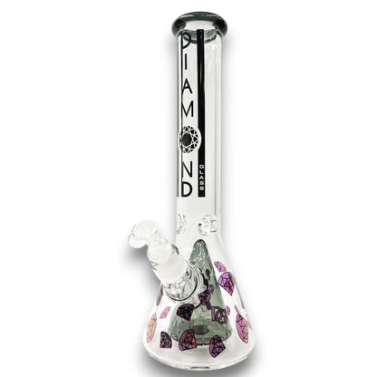 14" Diamond Glass Volcano Percolator Beaker Bong