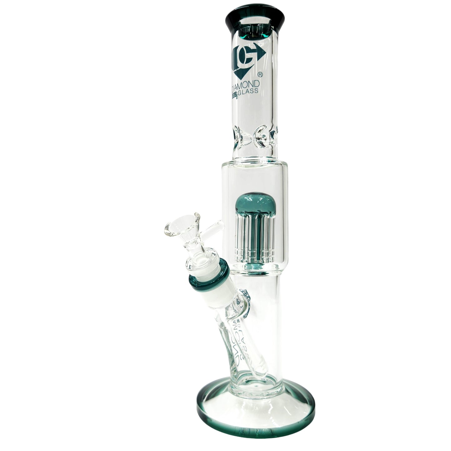 13" Diamond Glass Tree Percolator Straight Tube Bong