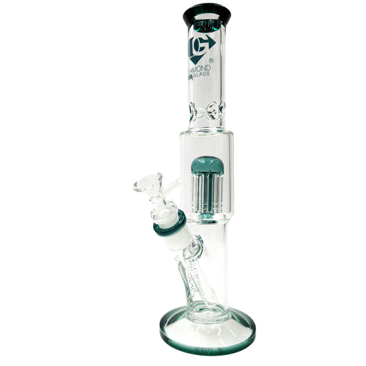 13" Diamond Glass Tree Percolator Straight Tube Bong