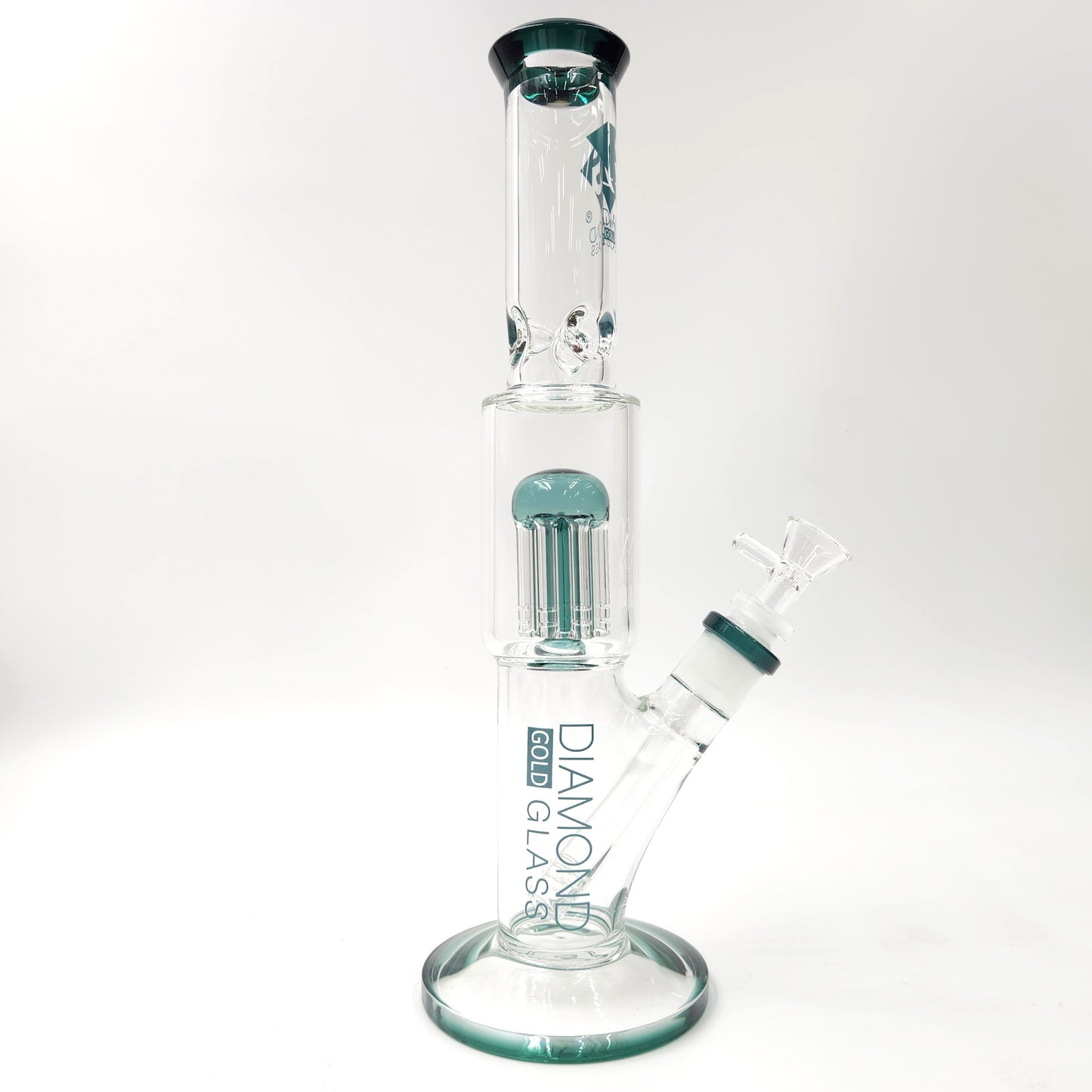 13" Diamond Glass Tree Percolator Straight Tube Bong