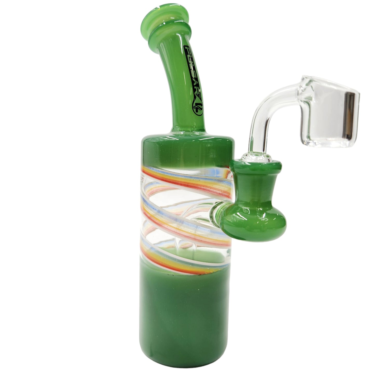 8" Pulsar Green Dab Rig Bong with Circ Perc