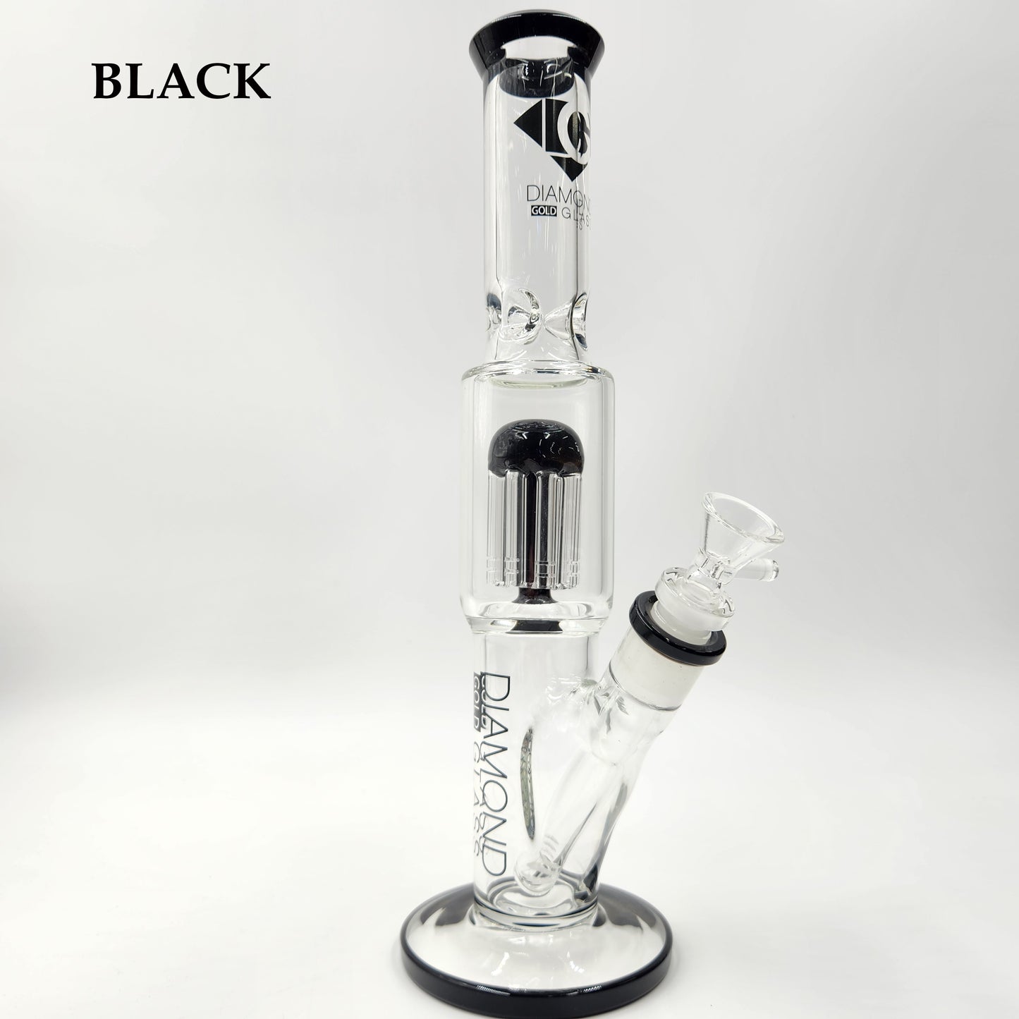 13" Diamond Glass Tree Percolator Straight Tube Bong