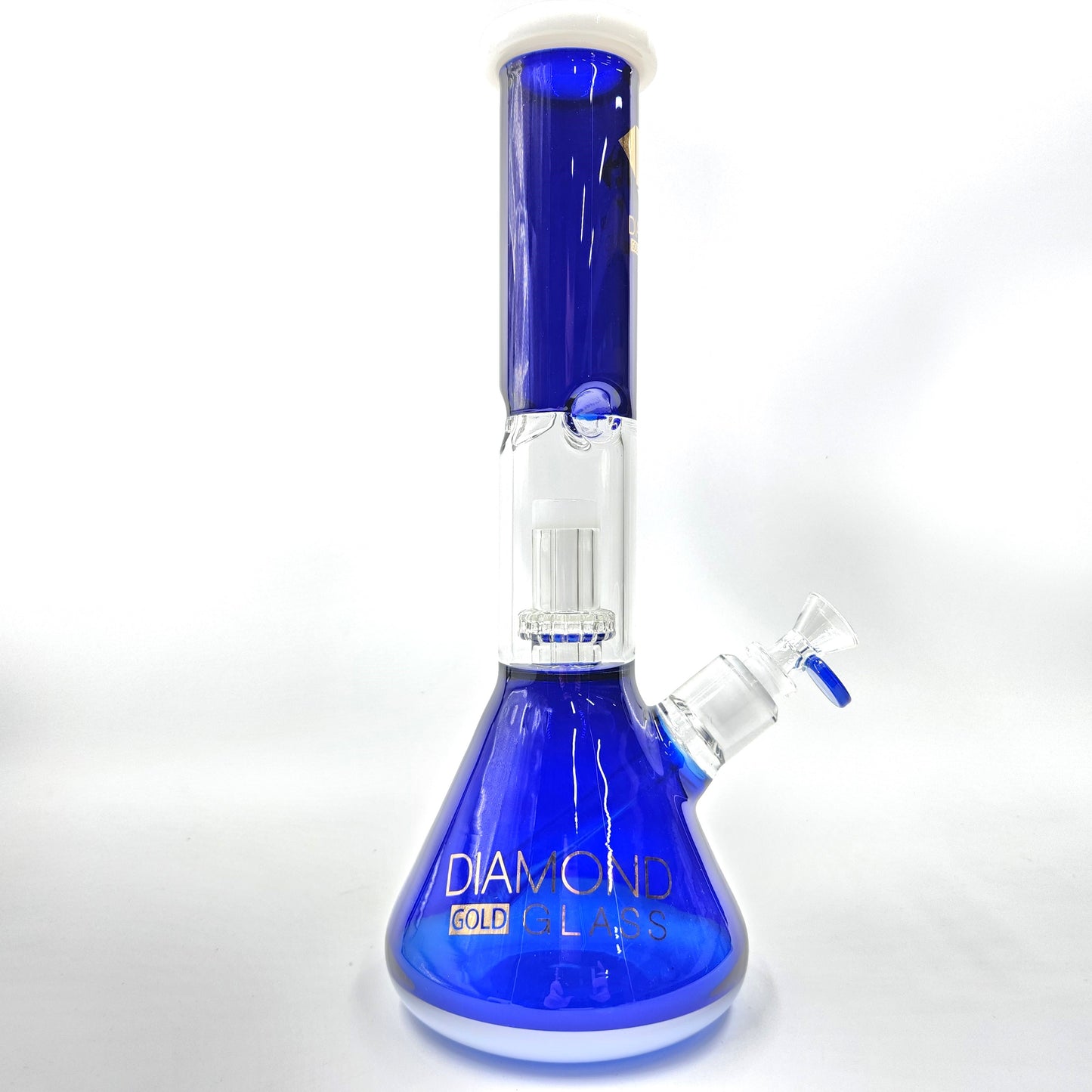 14" Diamond Glass Colored Showerhead Percolator Bong