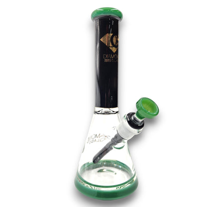 11" Diamond Glass Heavy Duty Beaker Bong