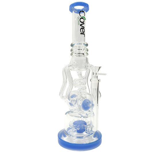 15" Clover Glass Sprinkler Percolator Recycler Bong