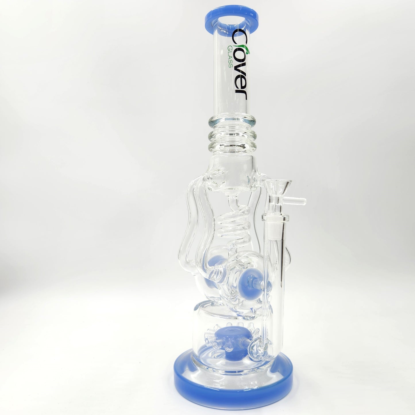 15" Clover Glass Sprinkler Percolator Recycler Bong