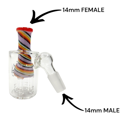 Pulsar Color Swirl 45 Degree Tree Perc 14mm Ash Catcher