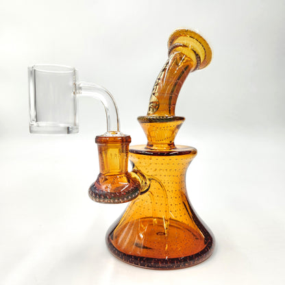 6-1/2" Pulsar Bubble Matrix Hourglass Dab Rig Bong