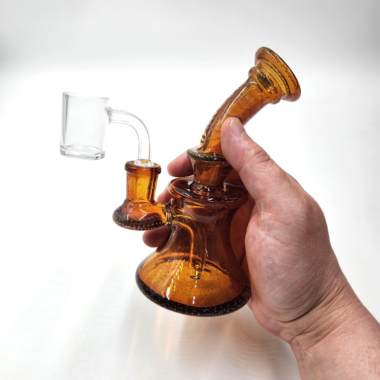 6-1/2" Pulsar Bubble Matrix Hourglass Dab Rig Bong