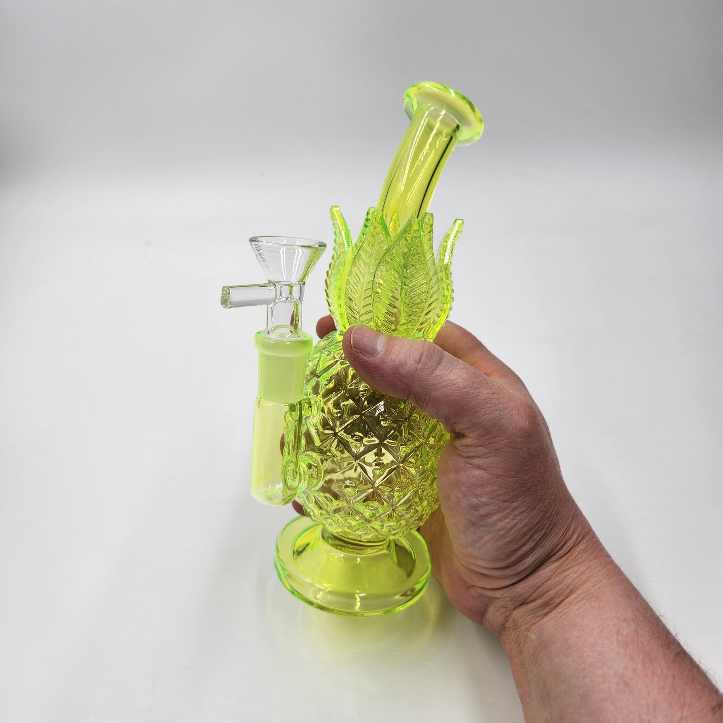 8" Pineapple Florescent Glass Bong