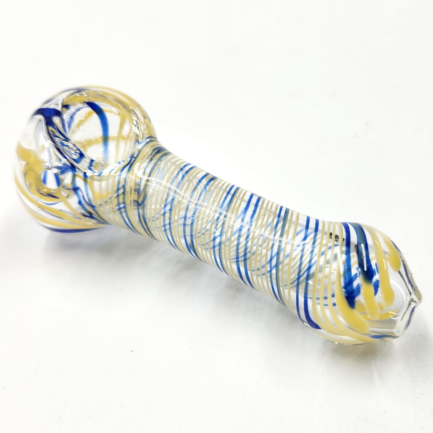 4" Yellow Blue Spiral Bowl