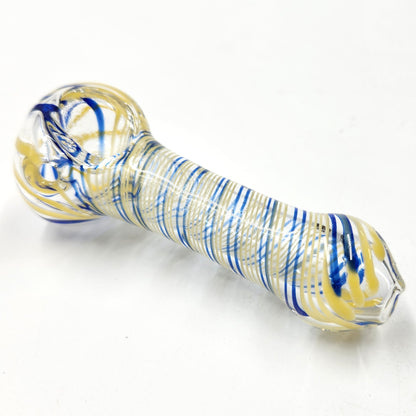 4" Yellow Blue Spiral Bowl