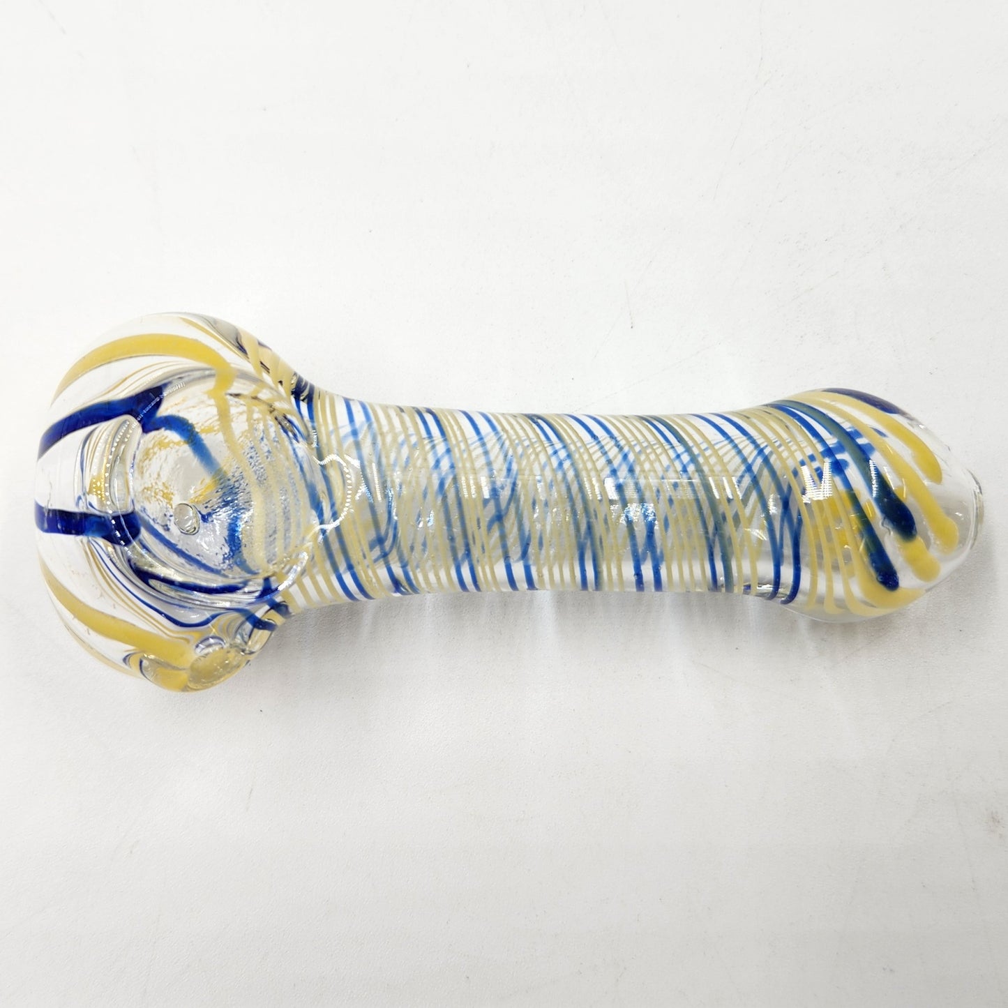 4" Yellow Blue Spiral Bowl