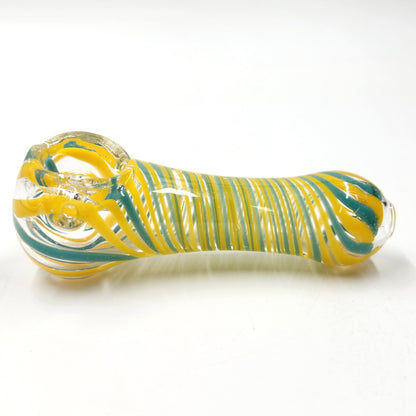 4" Yellow Teal Spiral Bowl