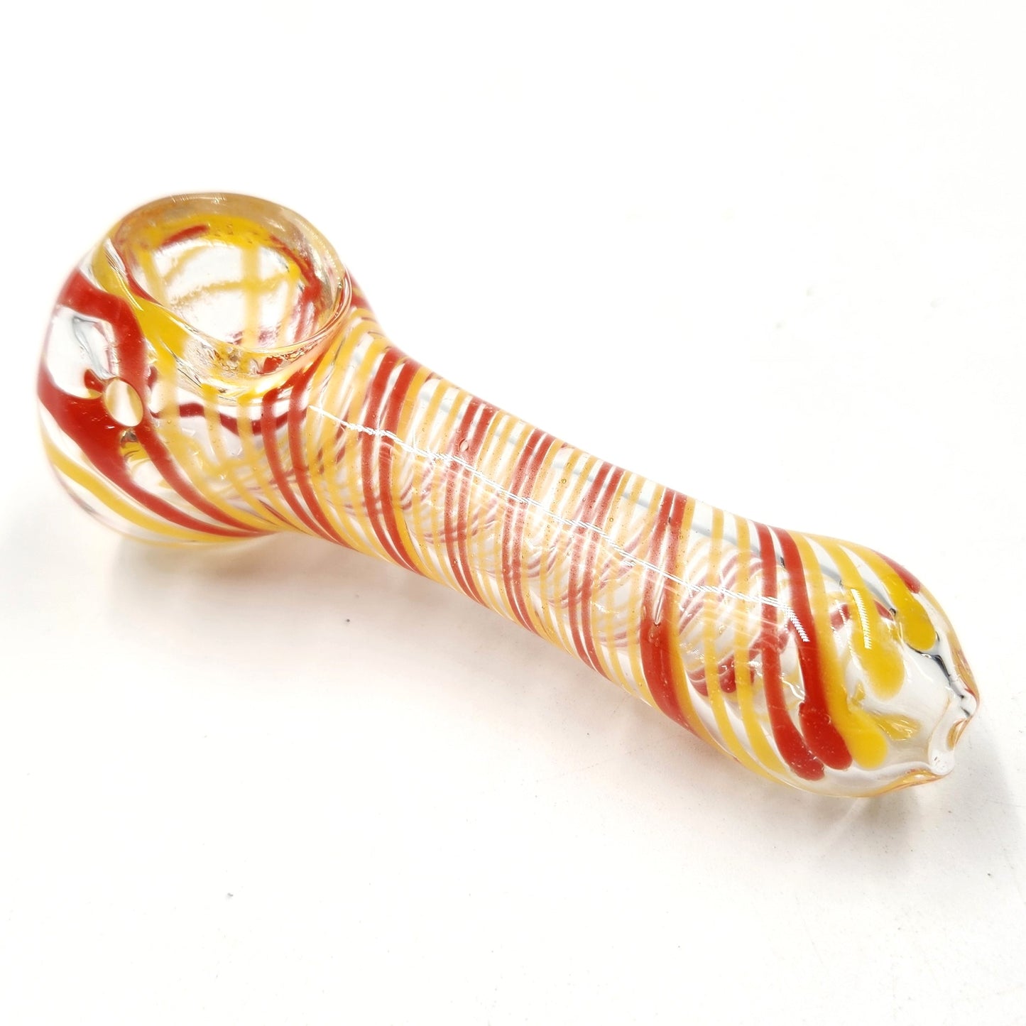 4" Yellow Red Spiral Bowl