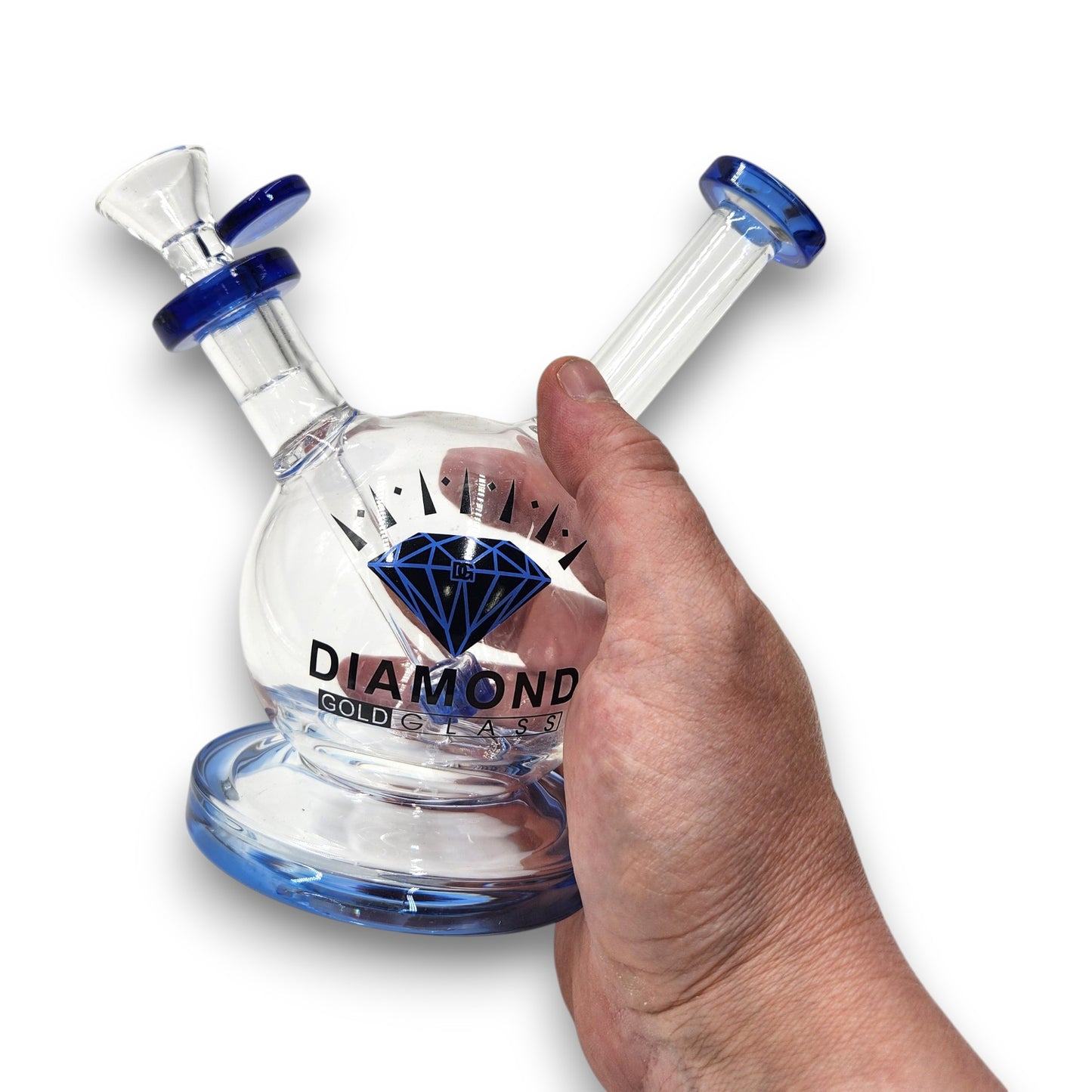 7" Diamond Glass Globe Bubbler Bong