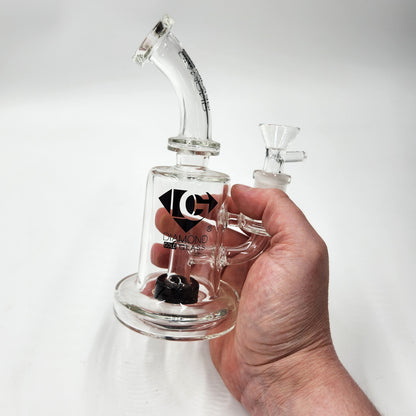 7" Diamond Glass Turbine Circ Perc Barrel Bong