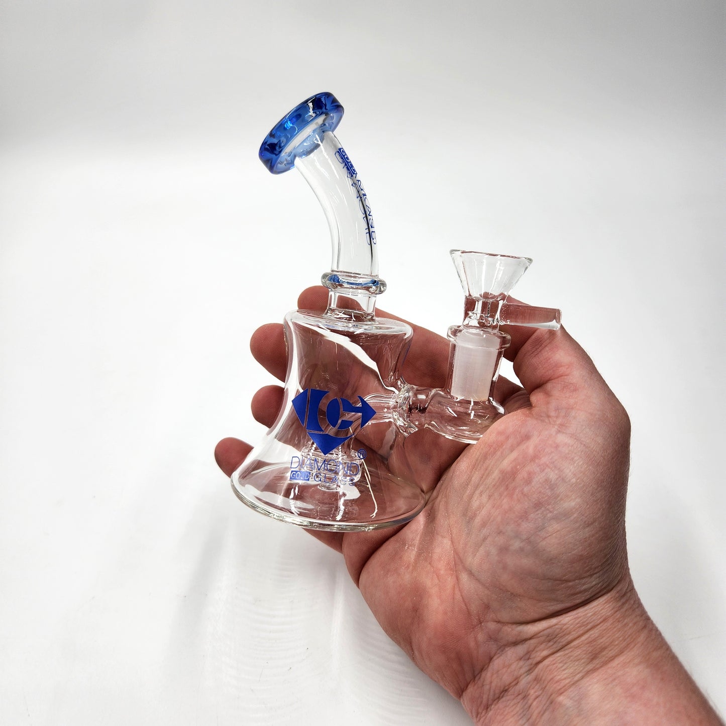 5-1/2" Diamond Glass Circ Percolator Pocket Bubbler Bong