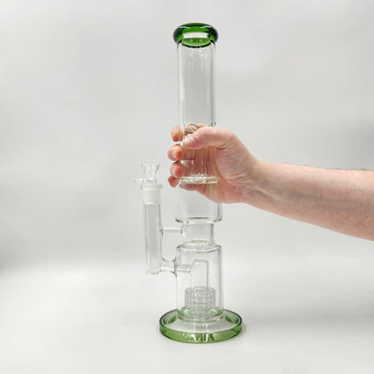 16" Triple Percolator Straight Tube Bong