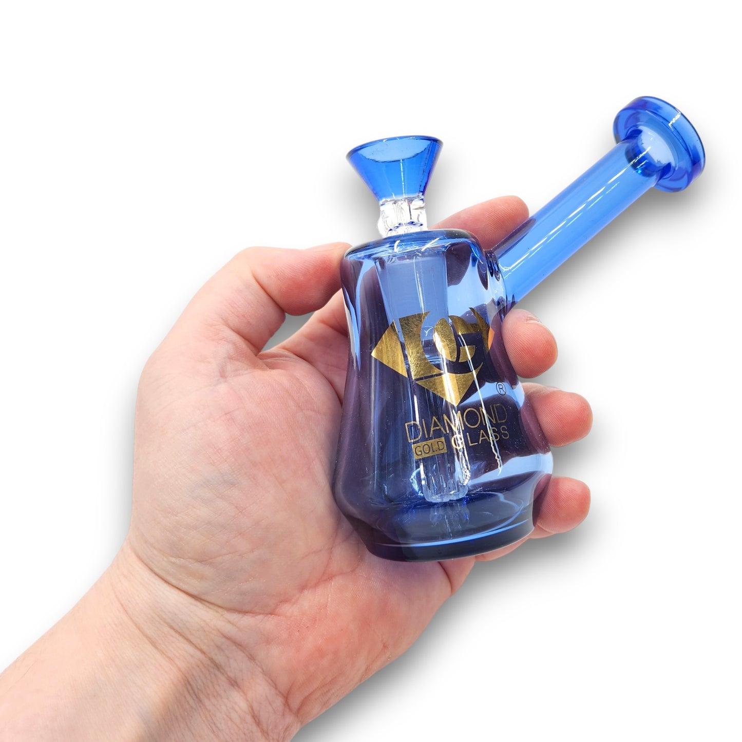 4" Diamond Glass Full Color Glass Bubbler