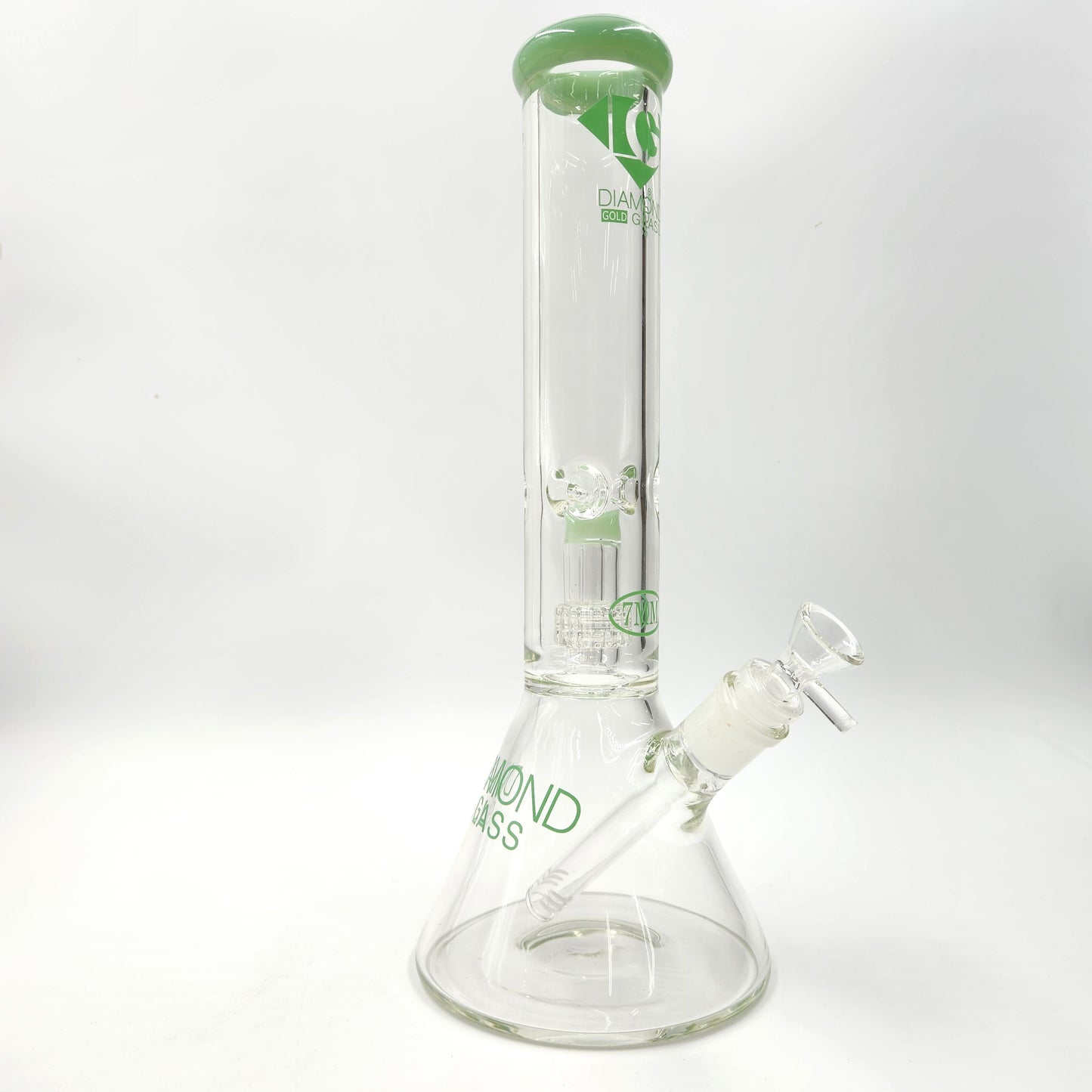 14" Diamond 7mm Heavy Duty Matrix Showerhead Perc Beaker Bong