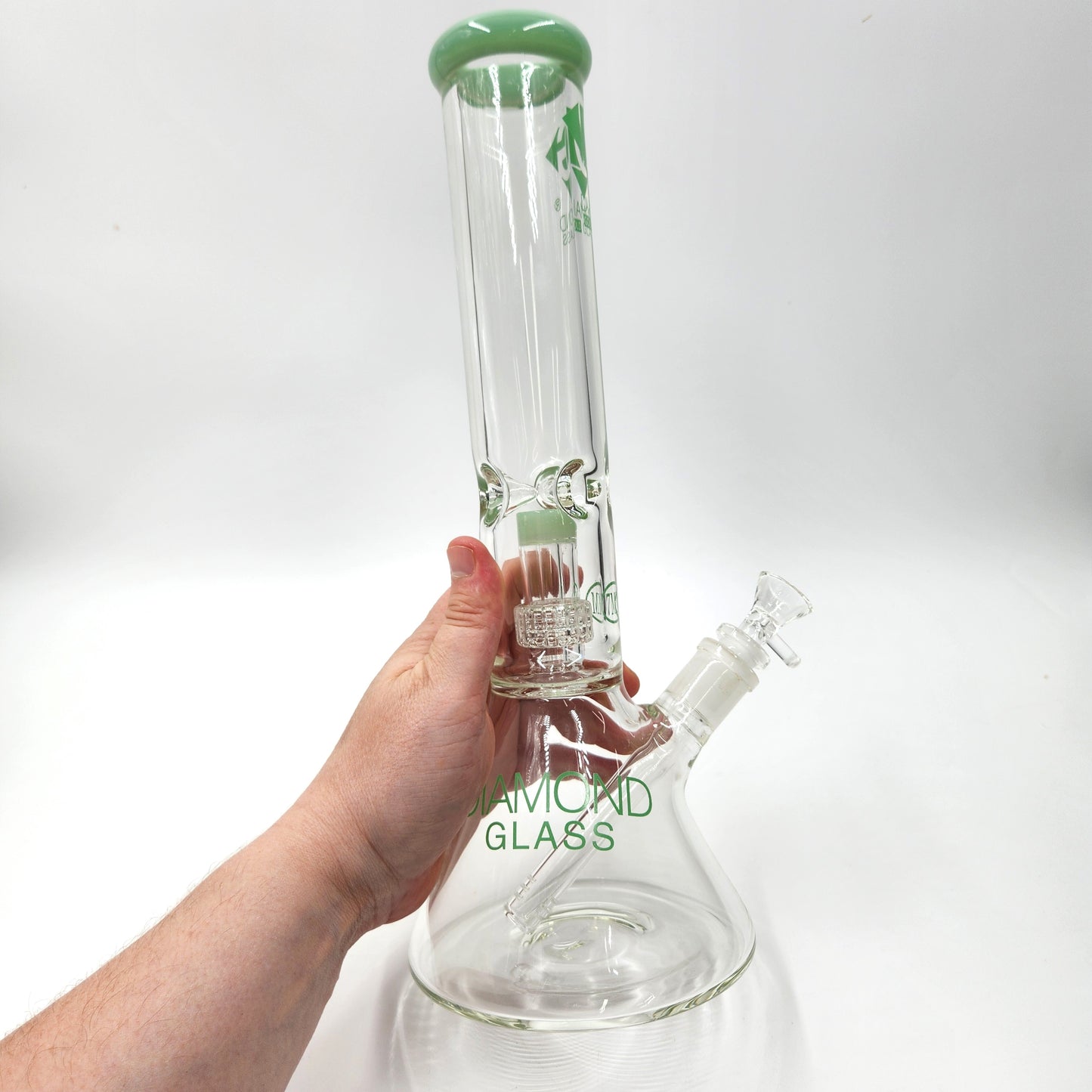 14" Diamond 7mm Heavy Duty Matrix Showerhead Perc Beaker Bong