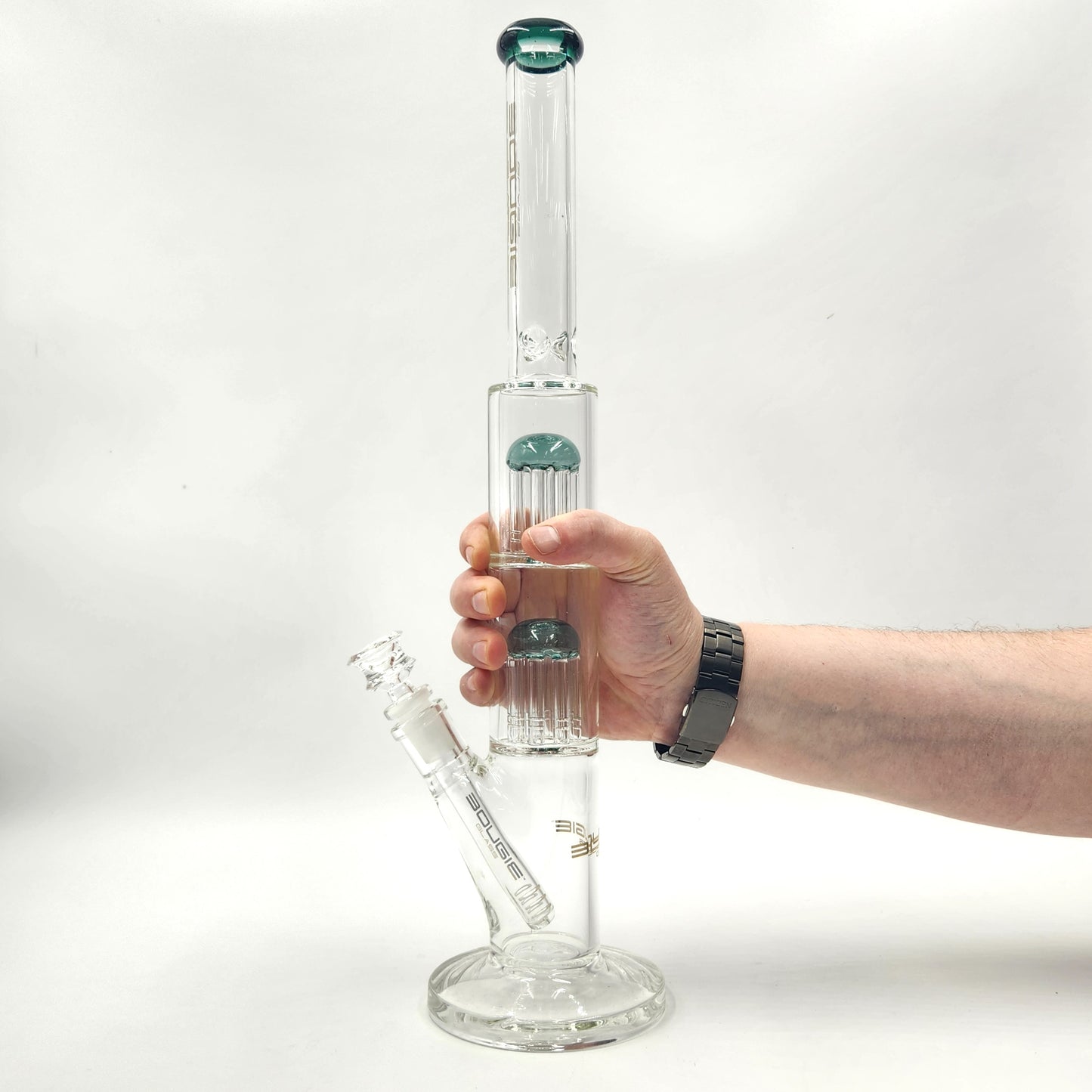 18" Bougie Glass Tree Perc Straight Tube Bong