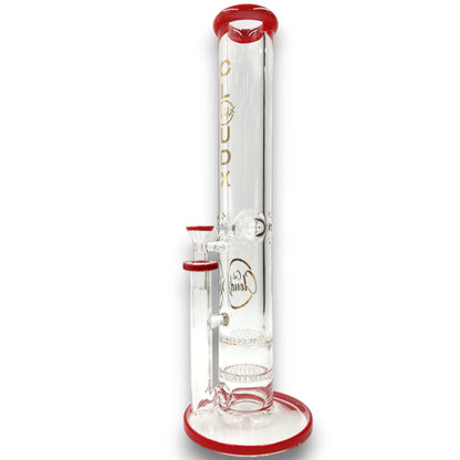 15" Cali CloudX Thick Straight Tube Dual Honeycomb Perc Bong