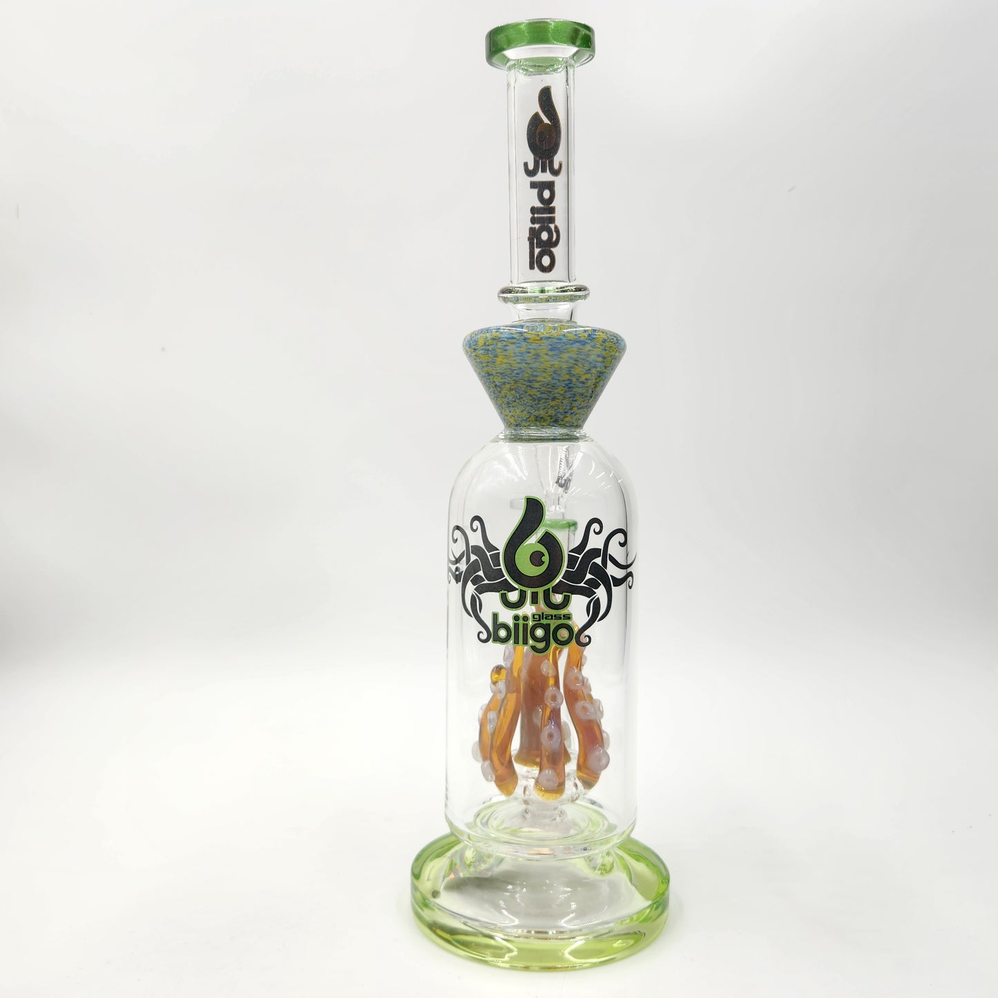 14" Biigo Glass Kraken Octopus Circ Perc Bong