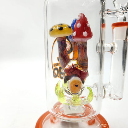 14" Biigo Glass Mushroom Circ Perc Bong