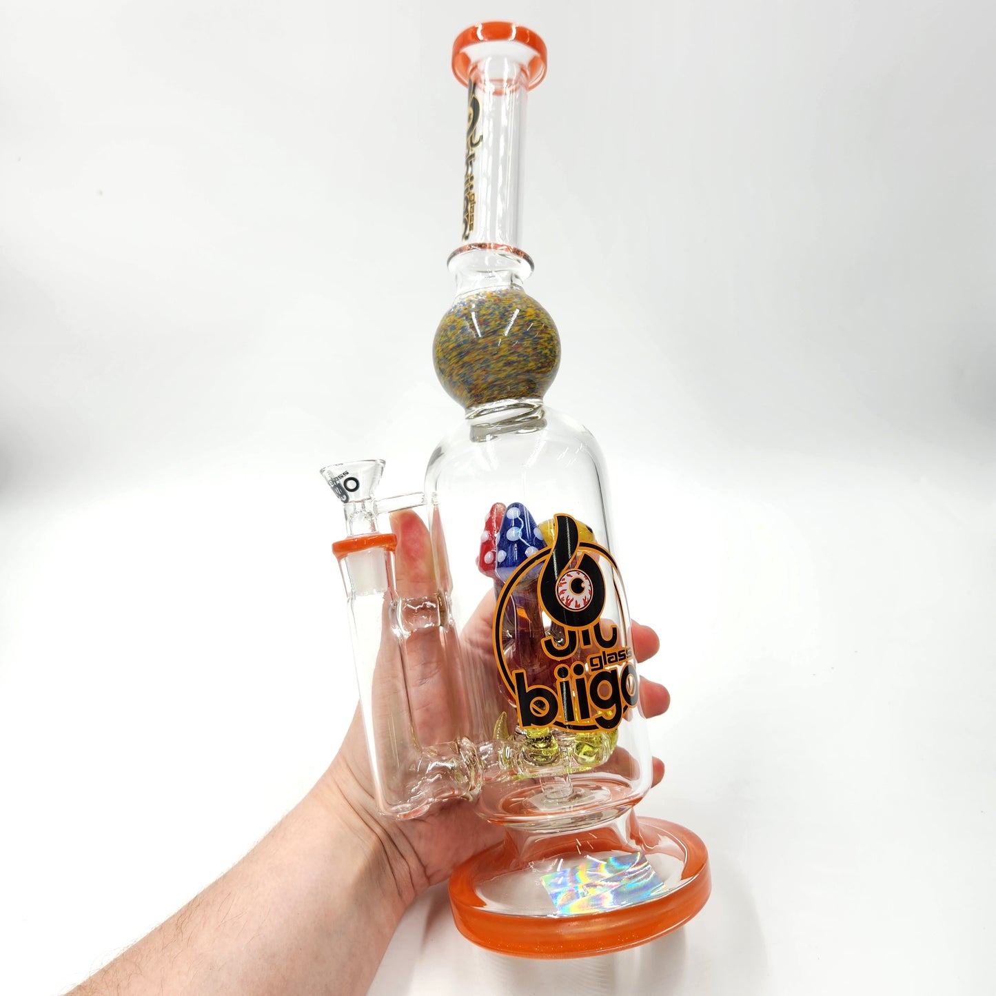 14" Biigo Glass Mushroom Circ Perc Bong