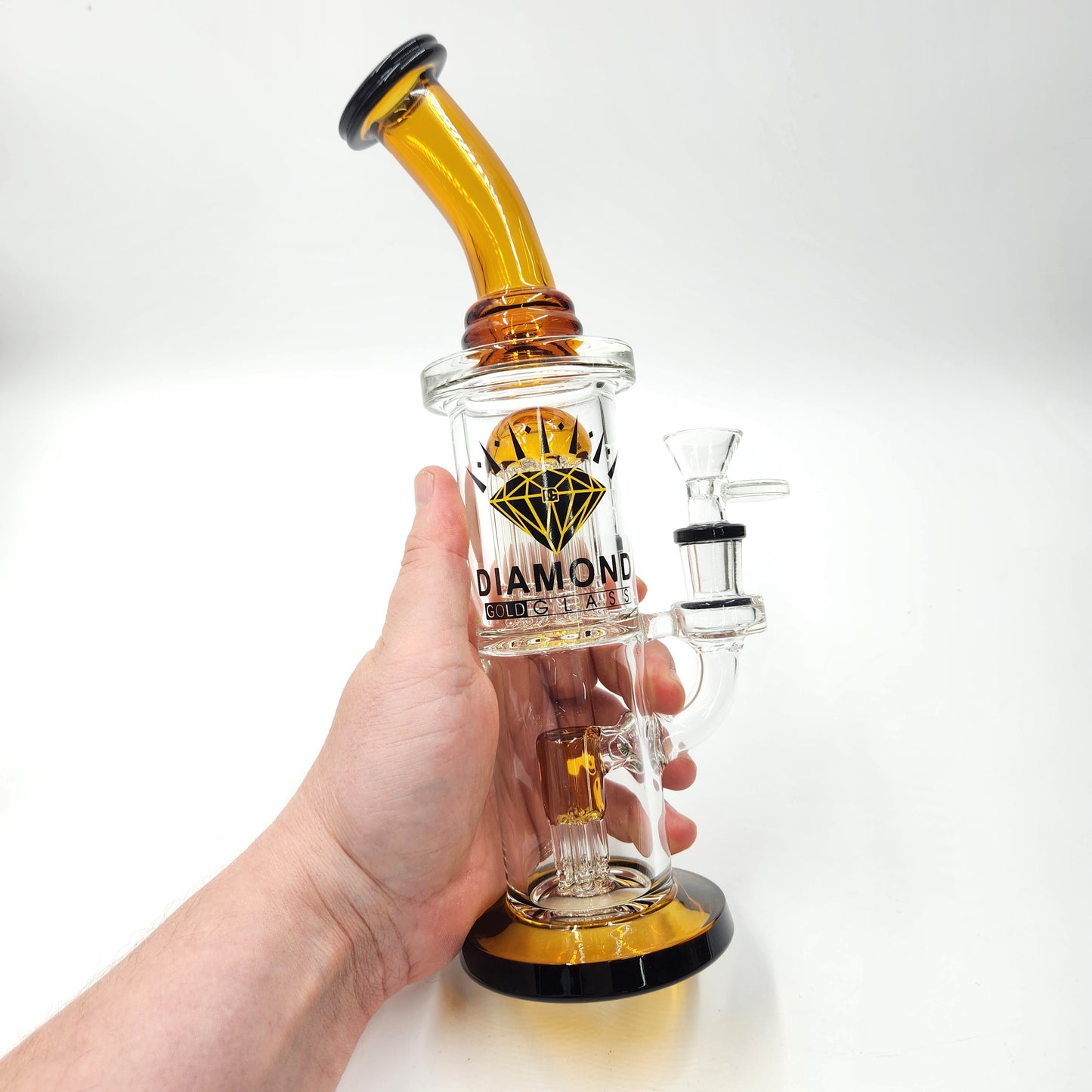 11" Diamond Heavy Duty Tree Perc Straight Barrel Bong