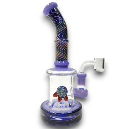 9" Circ Perc Colored Angle Mouth Dab Rig Bong