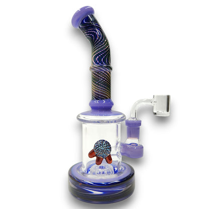 9" Circ Perc Colored Angle Mouth Dab Rig Bong