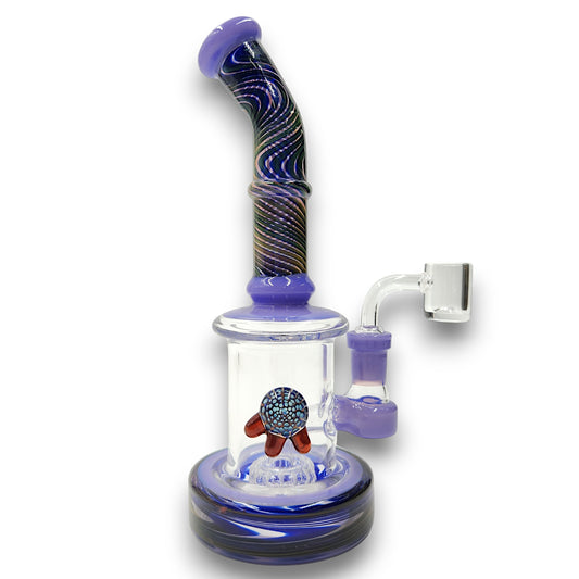 9" Circ Perc Colored Angle Mouth Dab Rig Bong