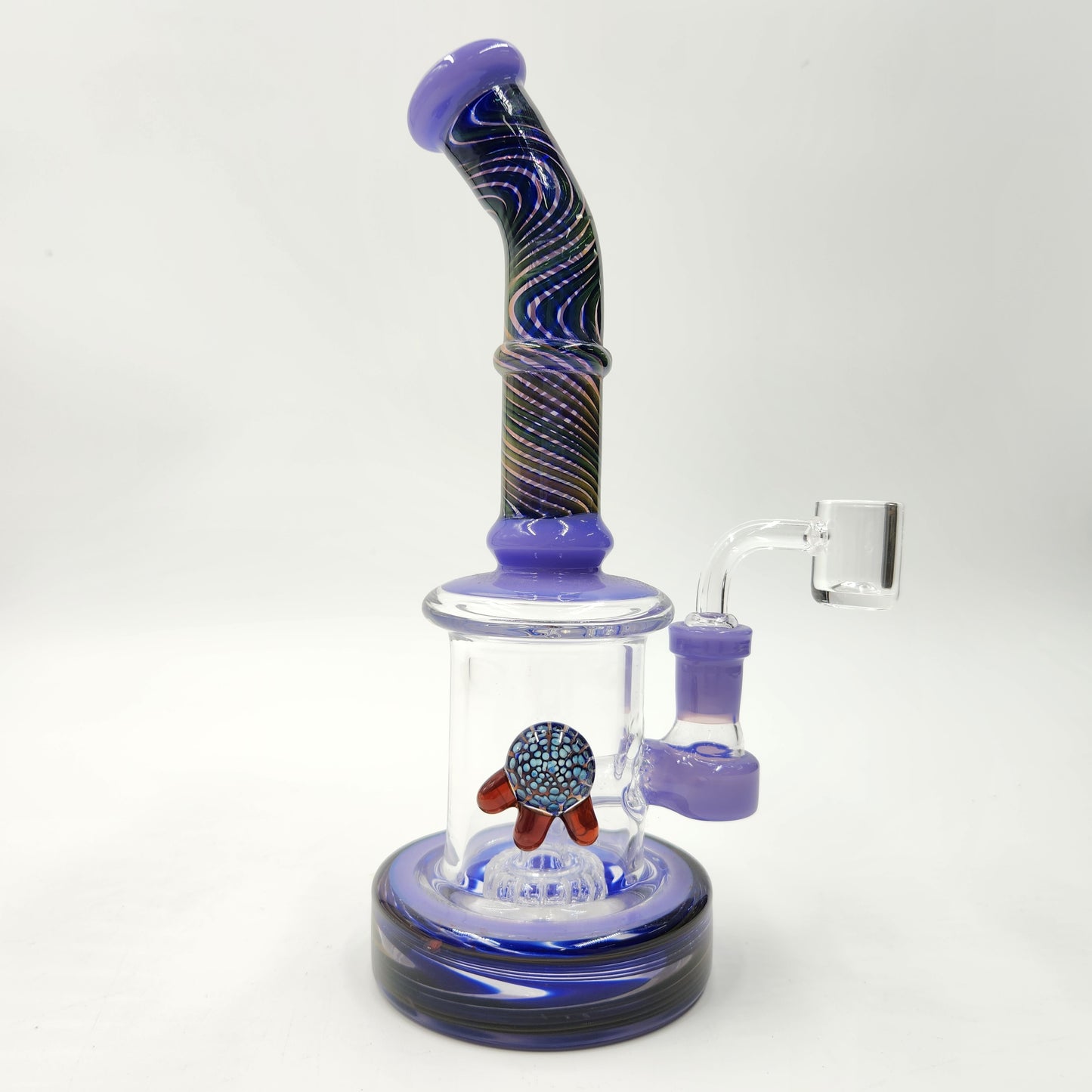 9" Circ Perc Colored Angle Mouth Dab Rig Bong