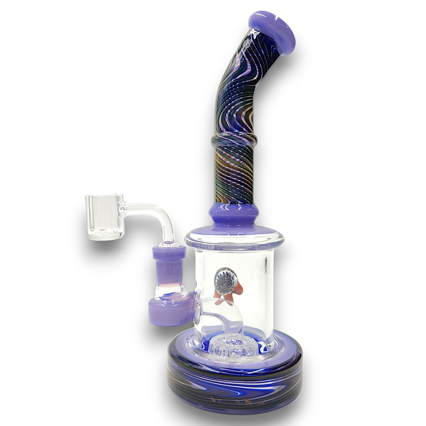 9" Circ Perc Colored Angle Mouth Dab Rig Bong