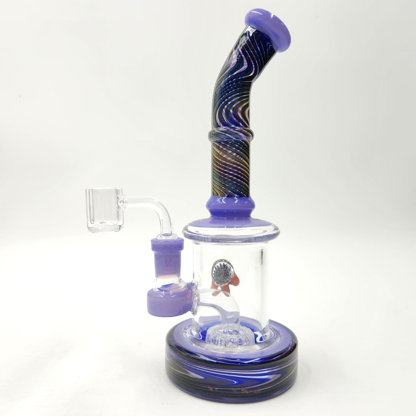 9" Circ Perc Colored Angle Mouth Dab Rig Bong