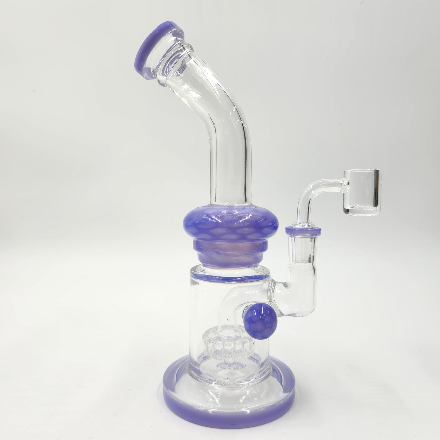 9" Circ Perc Colored Angle Mouth Dab Rig Bong