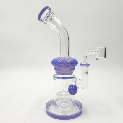 9" Circ Perc Colored Angle Mouth Dab Rig Bong