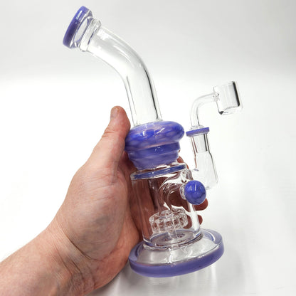 9" Circ Perc Colored Angle Mouth Dab Rig Bong